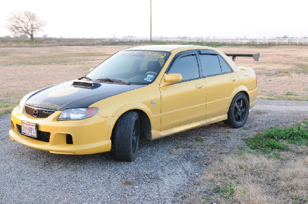 kingsnake racing 2003.5 MazdaSpeed Protege gets an adjustable aluminum wing