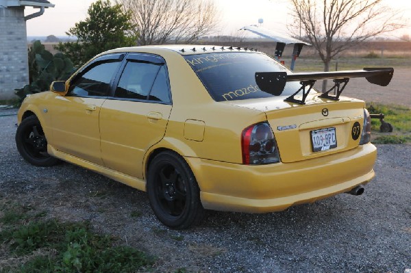 kingsnake racing 2003.5 MazdaSpeed Protege gets an adjustable aluminum wing