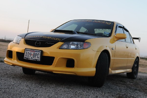 kingsnake racing 2003.5 MazdaSpeed Protege gets an adjustable aluminum wing